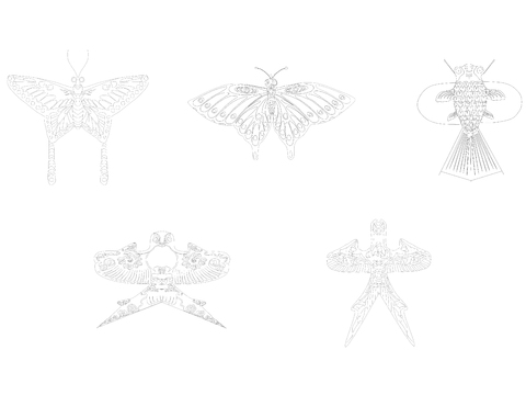  传统风筝cad图库 