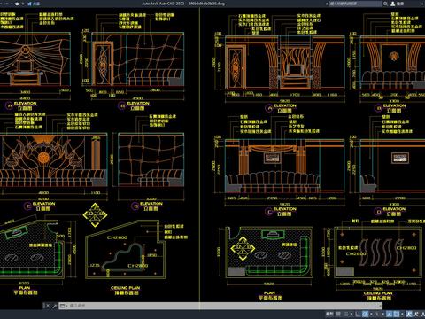  KTV包厢cad平面图 