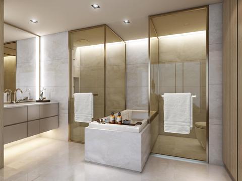  现代三居公寓样板间装修施工图 