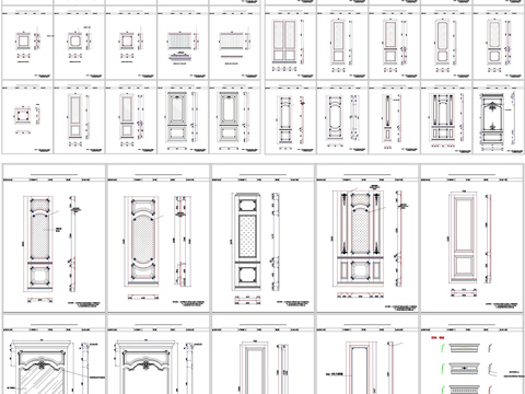  别墅护墙板柜类中西厨案例图纸cad图库 