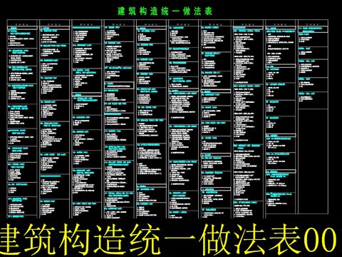  建筑構(gòu)造統(tǒng)一做法表 