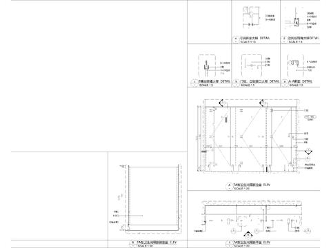  公共卫生间隔断CAD节点大样 