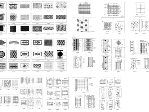  铺装样式93款cad图库 