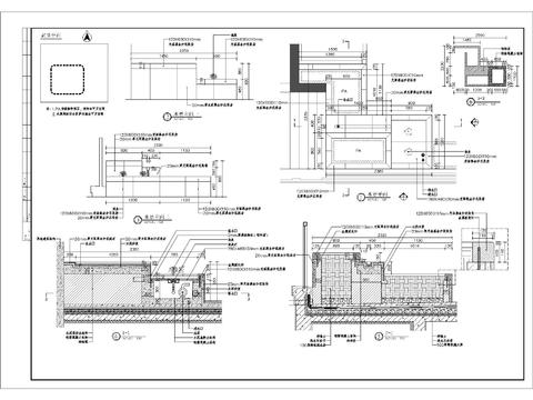  特色涌泉水景细部CAD施工图 