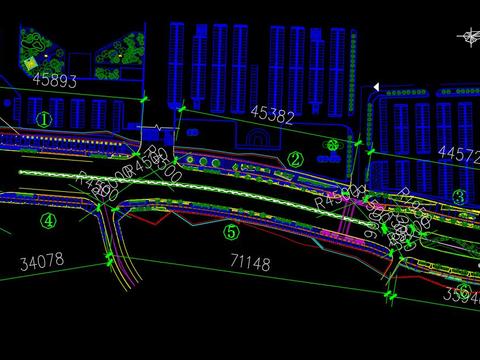  城市道路景觀cad施工圖 