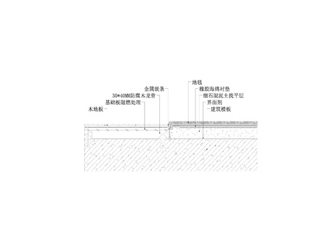  木地板满铺地毯交接地坪cad大样图 