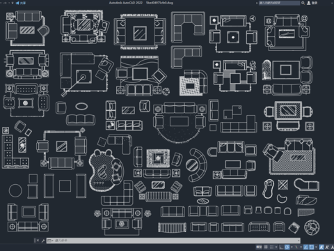  CAD沙发组合cad图库 