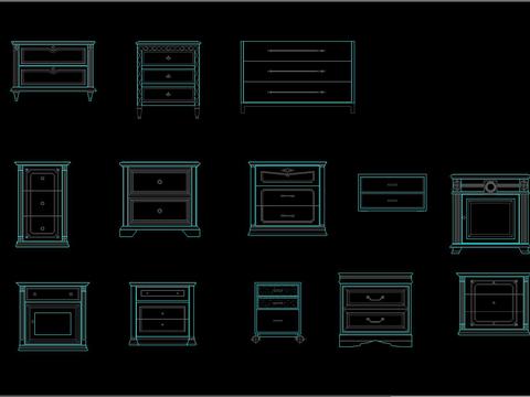  装饰柜 柜子 柜类cad图库 