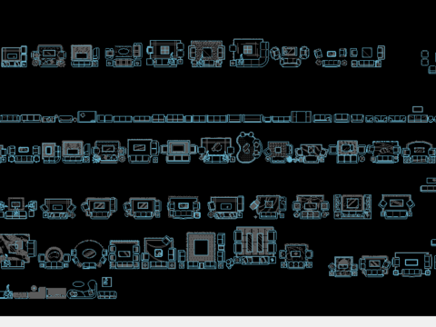  沙发平面图cad图库 