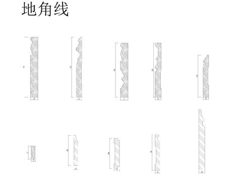  CAD踢脚线天花角线装饰线等集合cad图库 