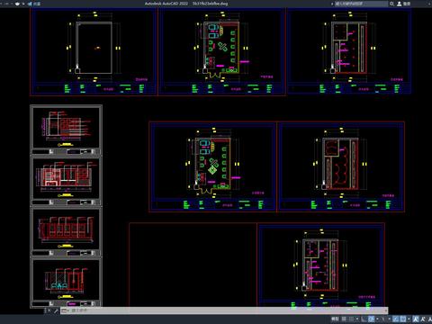  理发店cad平面图 