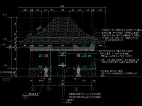  木屋顶卫生间CAD节点大样 