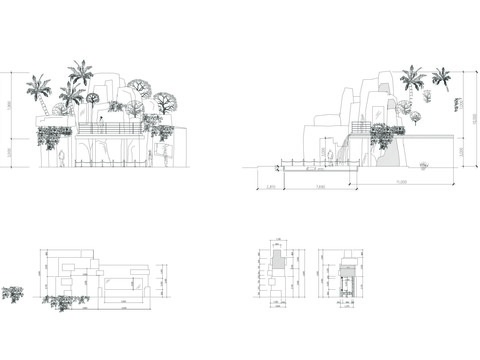  假山立剖面图节点大样 