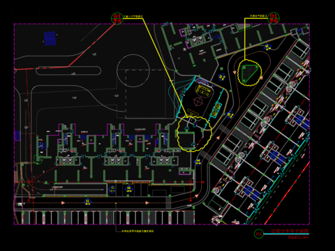  架空层地下车库cad平面图 