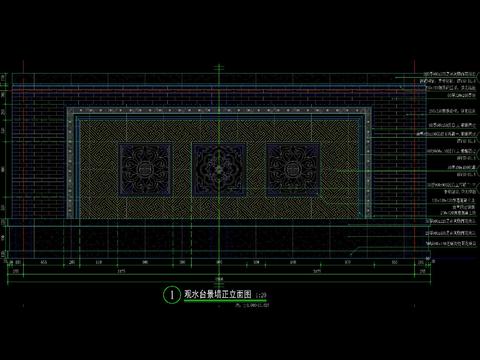  新中式国风景墙节点大样 