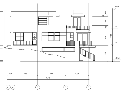  别墅平立面cad图库 