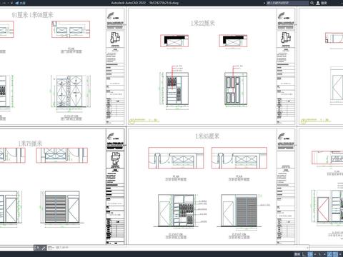  CAD到顶衣柜设计cad图库 