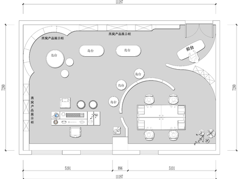 燕窝专卖店cad平面图 