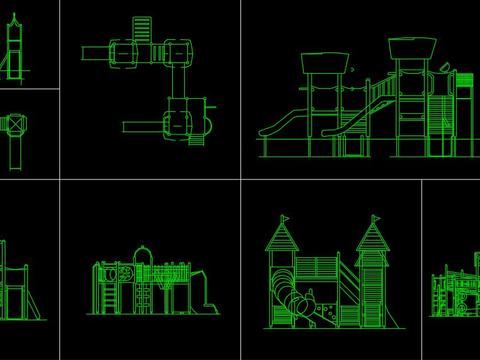  儿童游乐设备cad图库 