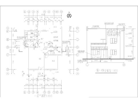  现代自建别墅 多层住宅 独栋别墅CAD平面图 