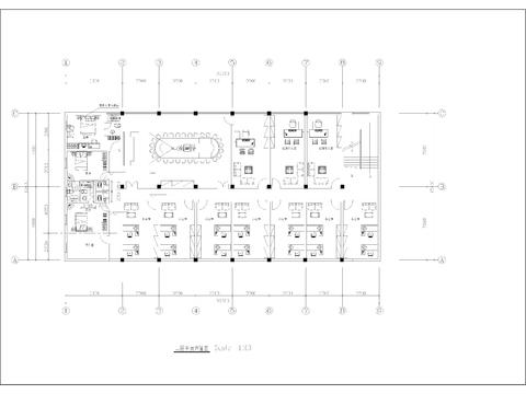  写字楼 办公室cad平面图 