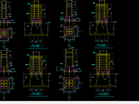  钢柱脚构造cad节点 
