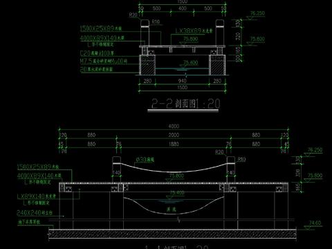  现代临水及水中木栈道做法节点大样 