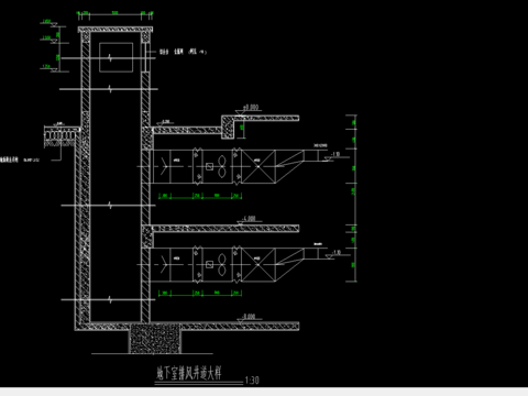  地下室排风井道大样图 