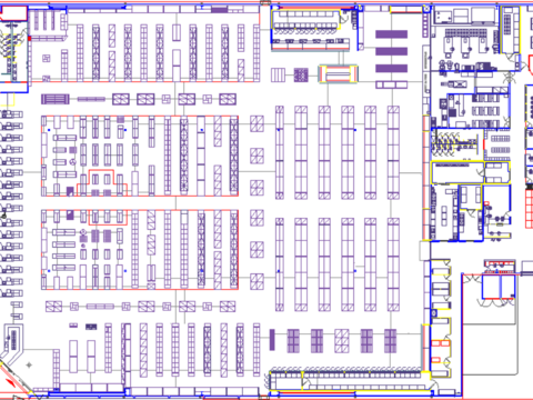  大型超市cad平面图 