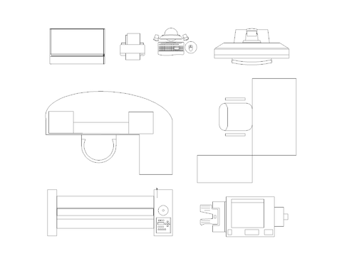  办公桌子CAD平面图 