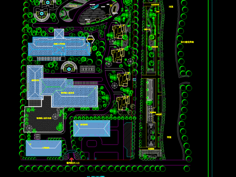  福利院总平面图cad图库 