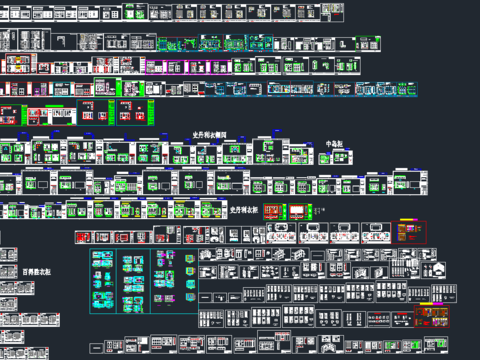  衣帽间衣柜cad图库 