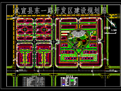  某縣城開發(fā)區(qū)設(shè)計規(guī)劃cad施工圖 