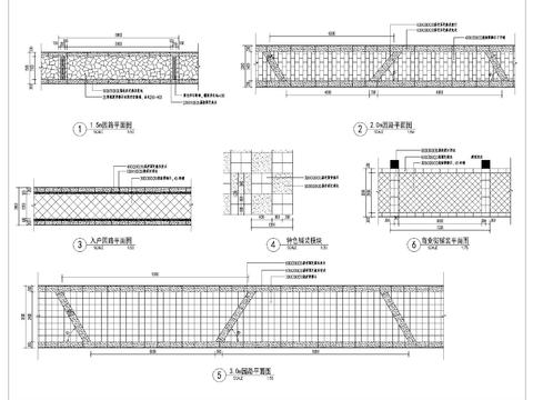  标准园路铺装详图cad大样图 