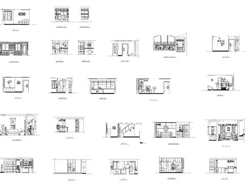  家居立面cad图库 