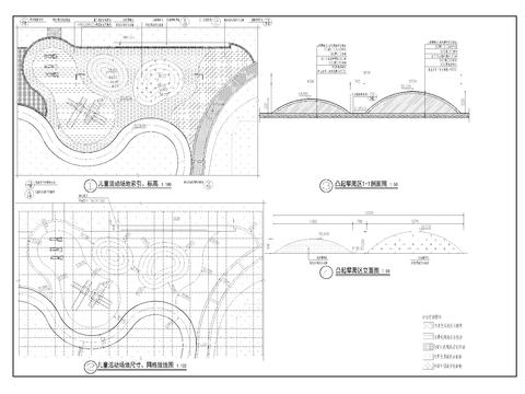  儿童游戏区平面剖面图 节点大样图 