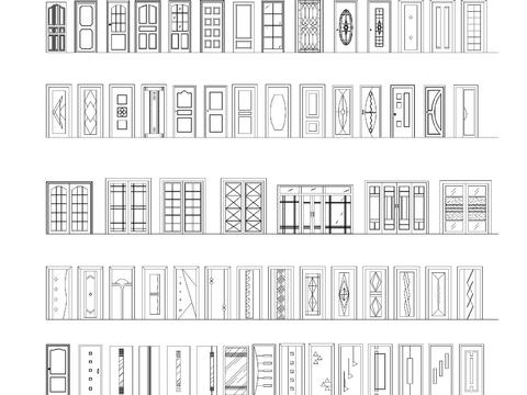  家具 装饰摆件 门 平立面cad图库 