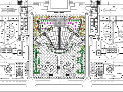  广场规划设计总平面cad施工图 