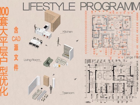  500套户型优化合集cad图库 