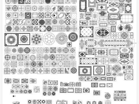  CAD地面腰线图案模块 