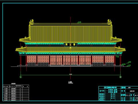  古殿建筑cad施工图 