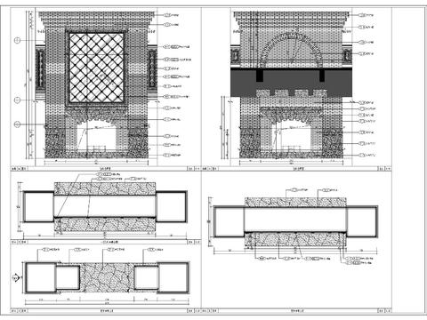  欧式壁炉CAD节点大样 
