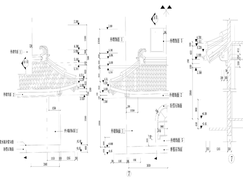  古建檐口cad大样图 