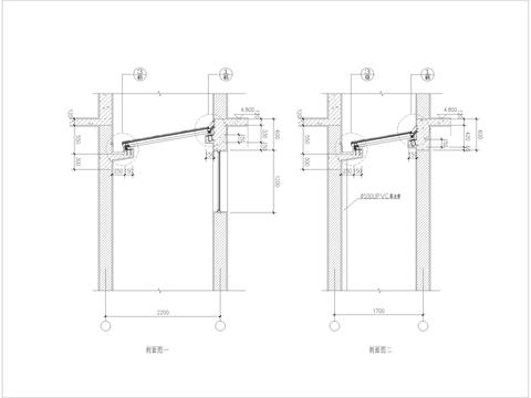  双层钢化玻璃安装细部节点大样 