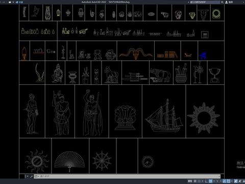  雕塑 装饰品cad图库 