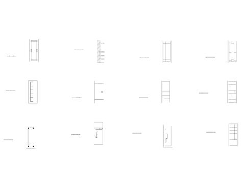  现代长方形组合纹理隔断 屏风cad图库 