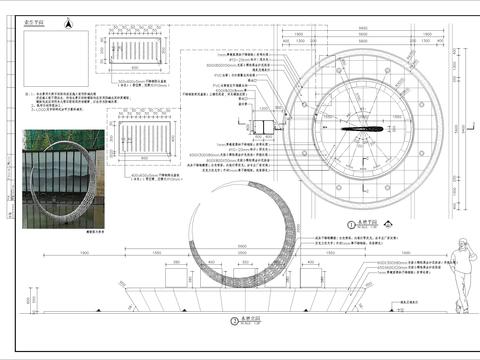  雕塑水景细部CAD施工图 