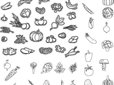  蔬菜组合cad图库 