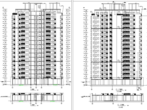  塔室住宅cad立面图 