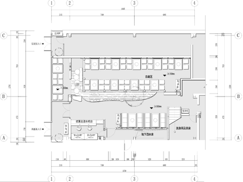  中式烧烤烤肉火锅店CAD平面图 